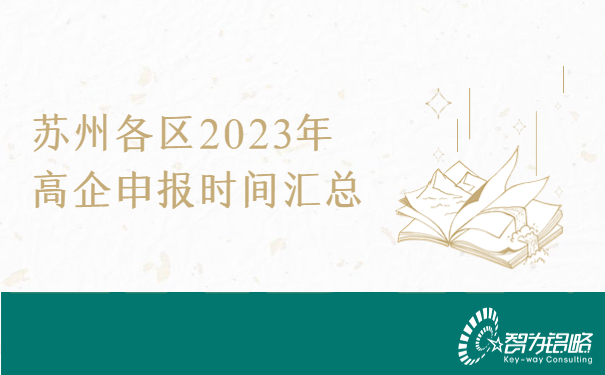 蘇州各區(qū)2023年高新技術(shù)企業(yè)申報(bào)時間匯總