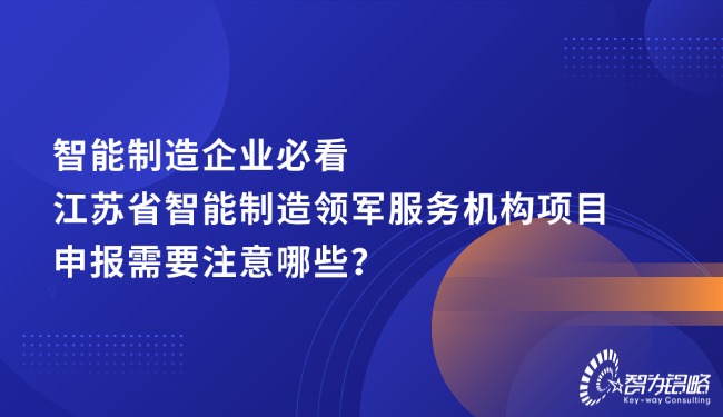 智能制造企業(yè)必看，江蘇省智能制造領(lǐng)軍服務(wù)機構(gòu)項目咨詢需要注意哪些？