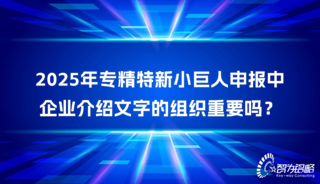 2025年專精特新小巨人申報中企業(yè)介紹文字的組織重要嗎？.jpg